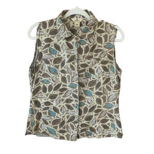 Woolrich Sleeveless Button Down Women's X-Small Silk Cotton Blend Top Blouse EUC